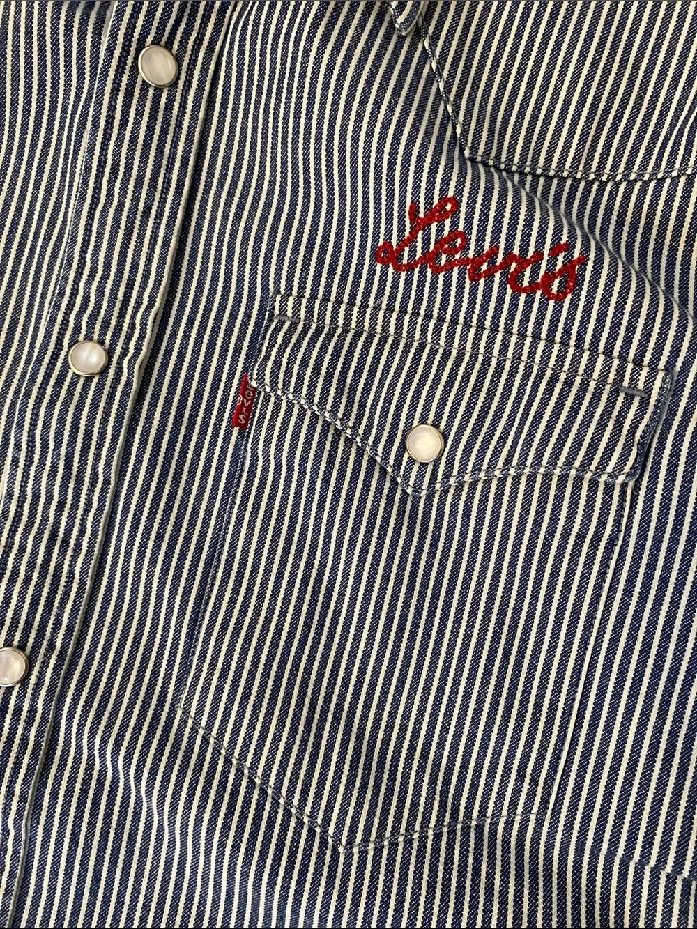 New Men’s Levi’s The Western Railroad Pearl Snap Shirt Medium